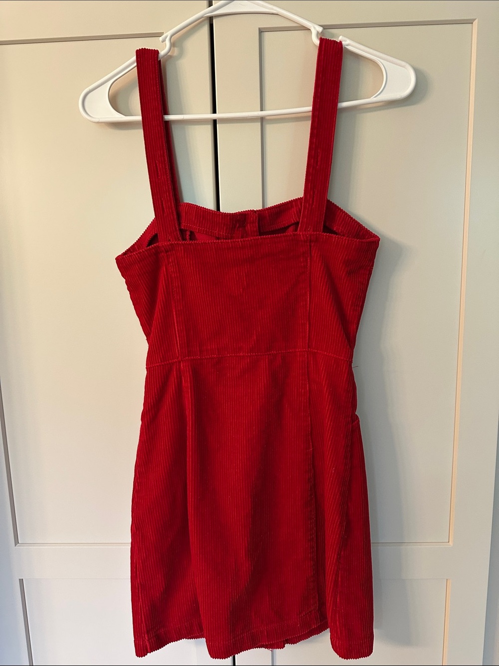 Forever 21 Red Corduroy Button-Front Mini Dress - Picture 3 of 4